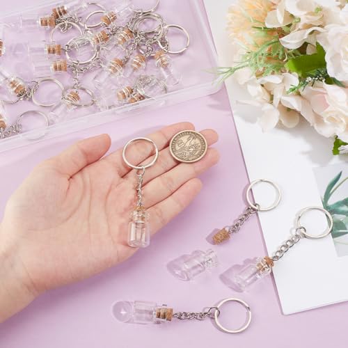 Bouteille en verre miniature avec liège pour ranger vos mini perles