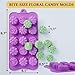 HKNMTT Chocolate Flower Molds Silicone 4 Pack, 11 Shapes 60 Cavities Chocolate Candy Fondant Mold Bite Size Rose Floral Mould for DIY Baker lover Soap Ice Butter