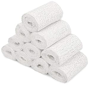 Navaris 10x Bande de plâtre – Bandes plâtrées en Tissu – Matériel Moulage décoration Sculpture – Art créatif – Aussi pour Le Corps – 5 x 300 cm
