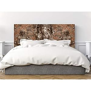 Hoofdeinde voor bed, PVC, olifant, 200 x 60 cm, verkrijgbaar in verschillende maten, licht, elegant, robuust en economisch