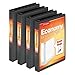 Cardinal Economy 1" Round-Ring Presentation View Binder, 3-Ring Binders, Holds 225 Sheets, Nonstick Poly Material, PVC Free, Black, 4-Pack (79512)