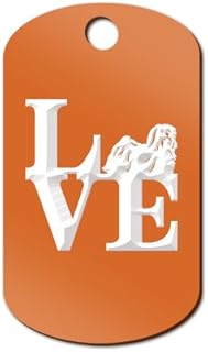 Love Lhasa Apso Engraved Keychain/GI Tag Mister Petlife Park Orange