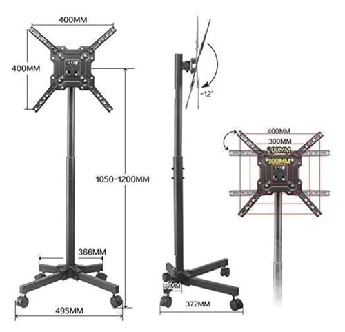 Soporte para TV móvil con ruedas para panel plano miniatura 5
