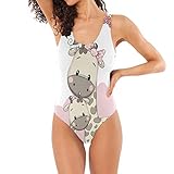 Familia Jirafa Mariposa Bañadores de Mujer Traje de Una Pieza Bañador Ropa de Baño Monokini para Chica