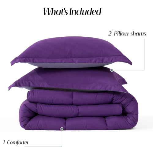 Image of HIG 3pc Purple Twin /Twin XL Bedding Comforter Set Duvet Insert Blanket