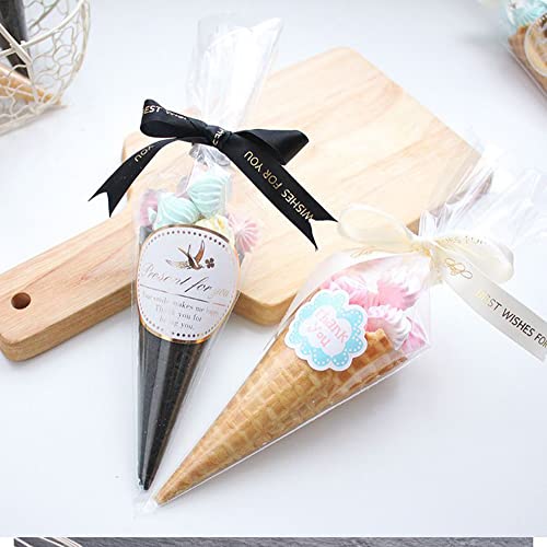 Zoete Kegels 100 stks Cellofaan Zakken Zoete Kegels Zoete Kegels Lege Popcorn Kegels Clear Cello Traktatie Zakken Zoete… - Image 7