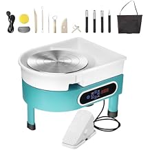 350W Electric Potters Wheel Machine, LCD Touch Screen Clay Wheel with Detachable Basin & Foot Pedal, 25cm Turntable, with Pottery Kits for Adults and Beginners Art Craft