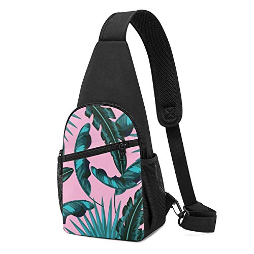 Preisvergleich Produktbild 12345 Rucksack mit tropischen Pflanzen und Blättern, Pink