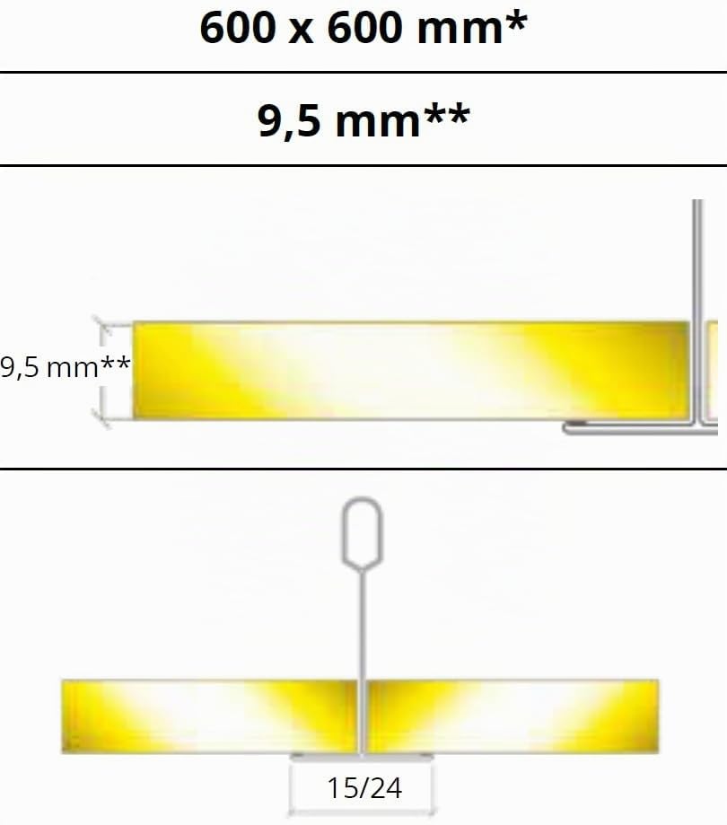 Pannelli forati in cartongesso per controsoffitto 600 x 600 x 9.5 mm - KYRYOS K29A10 - foro circolare ø 6 mm a quadrotti matrice 1