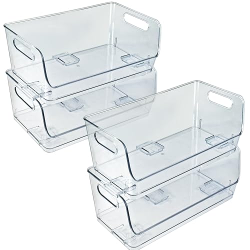 Bac de rangement empilables Azar Displays lot de 4 pour placard et cuisine