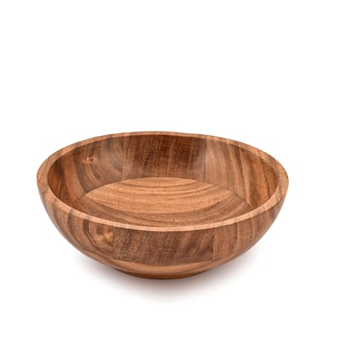 Kaizen Casa Fruit Bowl Acacia Wood Serving Wooden Bowls For Décor Decorative Bowl for Veggies, Fruits Handmade Wooden Serving Bowl (7" X 7" X 3")