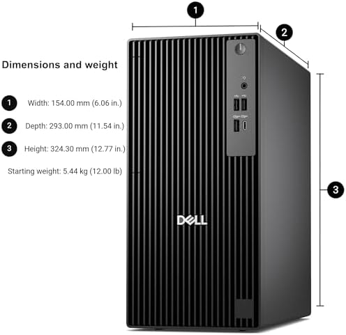 Dell OptiPlex Tower Desktop Computer, 14th Gen Intel 14-Core i5-14500 (Up to 5.0GHz), 8GB DDR5 RAM, 512GB PCIe SSD, Windows 11 Pro Business PC, HDMI, DisplayPort, Type-C, A-tec USB WiFi & Bluetooth — view 5