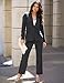 luvamia Women's Two Piece Sets Pants Suits Dressy Business Casual Outfits Professional Blazer Pantsuits Set Work Office Charcoal Small Fits US 4-6