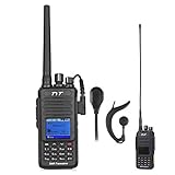TYT Tytera Upgraded MD-390 DMR Digital Radio, with GPS Function! Waterproof Dustproof IP67 Walkie Talkie Transceiver, UHF 400-480MHz Two-Way Radio, Compatible with Mototrbo, with 2 Antenna, Black