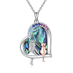 Cat necklace with abalone