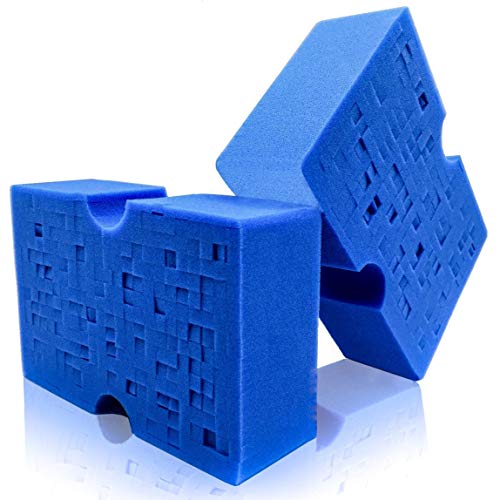 Sudz Budz Premium Jumbo Foam Grid Sponges 2pcs | Cross-Cut Car Wash Sponge | Multi-Use, Easy Grip, Large Sponge | Durable, Soft, Scratch-Free, Car Cleaning Sponge | Super Absorbent for All Surfaces