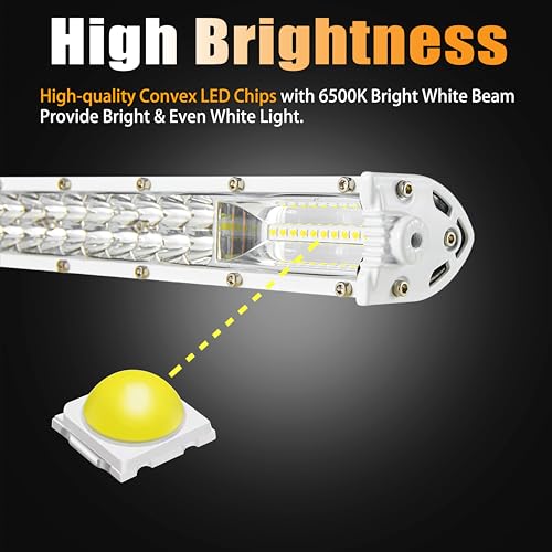 Image of Marine Light Bar, Boat LED Light Bar 12 Inch 60W 6000lm Light pods Waterproof 12V 24V Flood Light for Offroad ATV UTV RV RZR Truck Tractor Trailer Yacht Fishing Driving Barra, 1 Pack White Lightbar