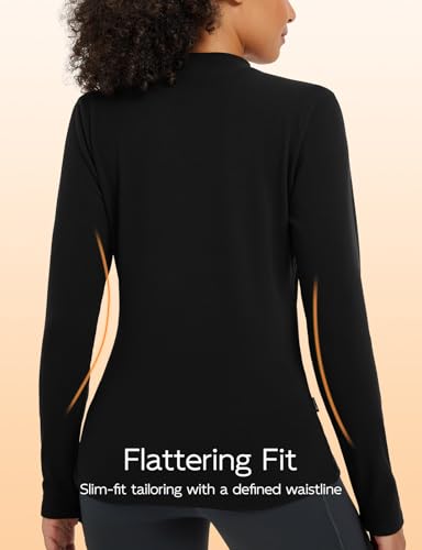 baleaf Women's Fleece Lined Thermal Long Sleeve Shirts Base Layer Winter Warm Tops Mock Neck Running Clothes Workout2