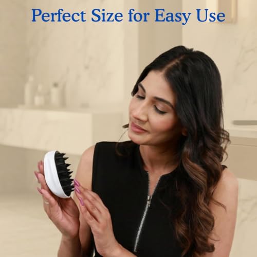 Image of Kmils Silicone Scalp Massager Shampoo Brush with Ergonomic Grip | Deep Cleansing Hair Brush for Dandruff Removal for Men & Women