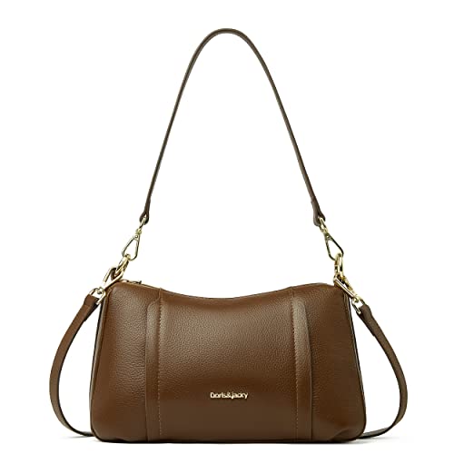 Image of DORIS&JACKY Leather Shoulder Handbags For Women Medium Designer Crossbody Purse And Bags With Two Detachable Straps
