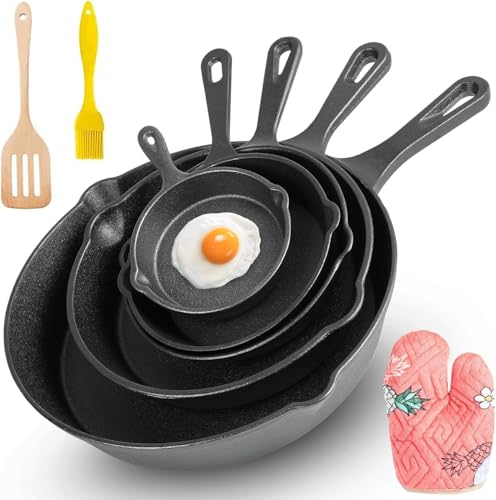 Opiniones y reviews de Juegos de fundas los preferidos por los clientes. 46 Chugod Sartenes de Hierro Fundido, Sartenes Antiadherentes, Juego de 5 Sartenes Antiadherentes Freír, Multifuncional Sarten Hierro Fundido, 5 Piece Chef Set - 10cm, 14cm, 16cm,...