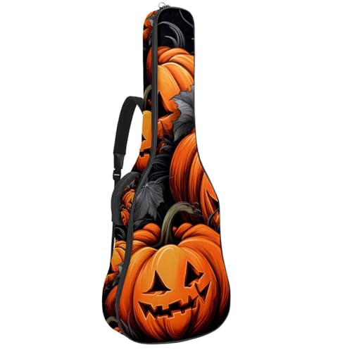 Sac guitare acoustique imperméable à motif citrouilles pour vos soirées musicales