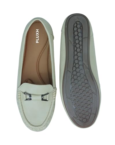 Image of Pluxh Women Olive Bellies | Metal Buckle Pull-On Ballet Flats
