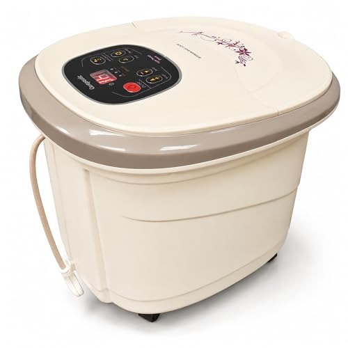 Carepeutic Motorized Foot and Leg Spa Bath Massager with Heat, Bubble & Rolling Massage, Electric Foot Soak Tub with Water Heating & Temperature Control, Auto Shut Off