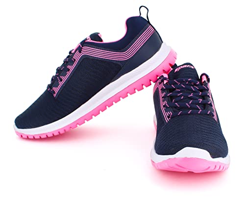 Image of SPARX Women SL-164 Navy Blue Pink Sports Shoes (Size - 8)