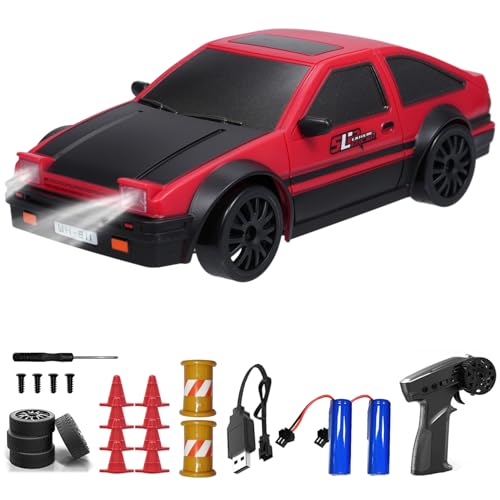 Hylukon RC Drift Car, 2.4GHz 1:24 Scale 4WD High Speed 15KM/H Race Drifting Cars with LED Lights Drifting Tire, Hobby Racing Sport Toy Car Gifts for Boys Girls Kids -  WSY4191379257269FF
