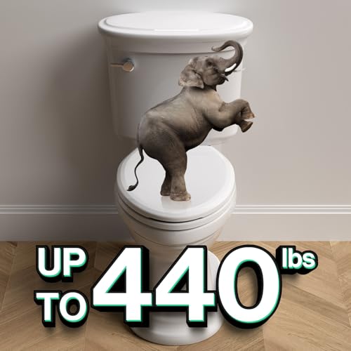 R&T Toilet Seat Round B1099, Heavy-Duty up to 440 lbs, Slow Close, Non Slip and Easy to Keep Clean, Easy to Install, White Premium PP Material - Thumbnail 4