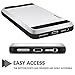 iPhone 5S Case, iPhone 5 Case, Vofolen Impact Resistant iPhone 5S Wallet Case Hybrid Bumper Armor Snap-on Black Soft Rubber Cover Protective Shell Card Holder for iPhone 5 5S SE - White