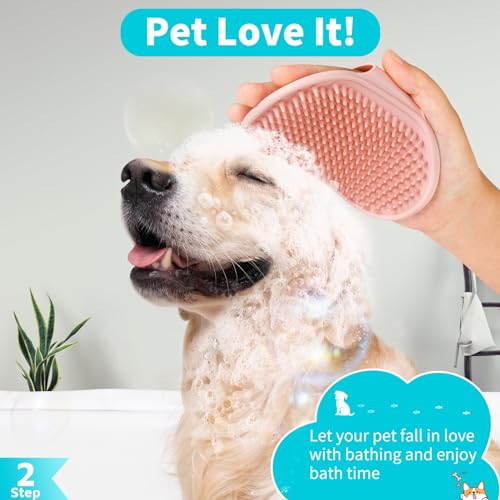 image for Comotech 6PCS Dog Bath Brush & Dog Toothbrush | Adjustable Handle Sham