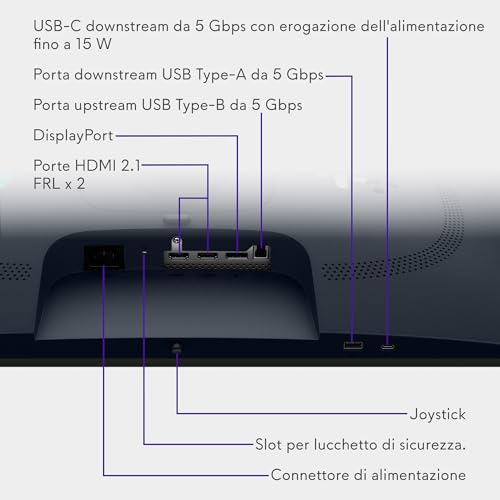 27 Monitor Gaming - AW2725D, QHD (2560x1440), 280Hz, QD OLED, 0.03ms, NVIDIA G-SYNC Compatible, AMD FreeSync Premium Pro, HDR True Black 400, USB-C, DisplayPort, 2 HDMI, 3 Anni di Garanzia - Monitor - Immagine 8