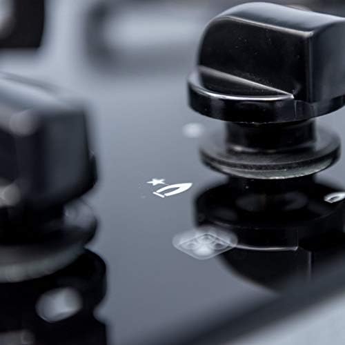 SIA GHG612BL 60cm Black 4 Burner Gas On Glass Hob With Enamel Pan Stands & FFD