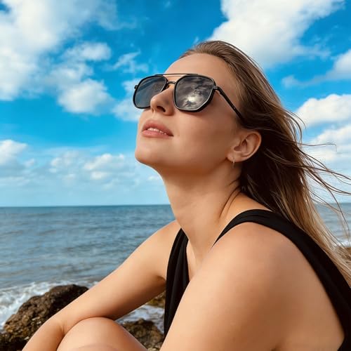 Image of Women Sunglasses Polarized UV400 Vintage for Driving HD Retro with Case