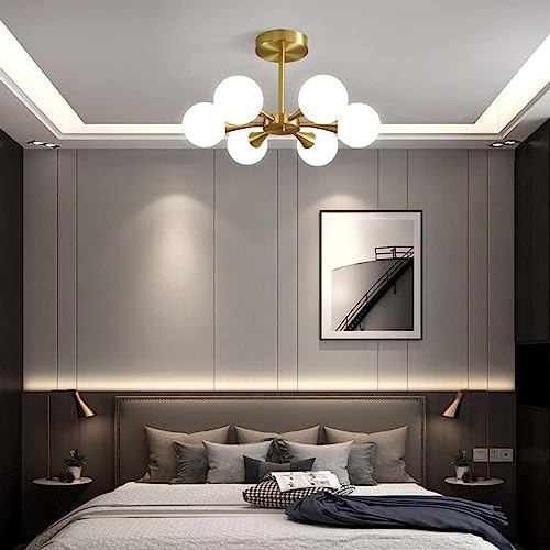 Lámpara de techo de globo de vidrio con iluminación LED para dormitorio 3