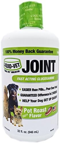 Liquid-Vet Joint Formula-Fast Acting Glucosamine for Joint Aid in Canines-Pot Roast Flavor-Economy Size-32 Fluid Ounces