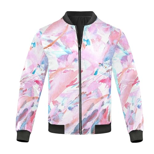 KLL Jaqueta masculina leve corta-vento com padrão abstrato caleidoscópio boho, leve, masculina, soft