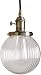 Produktbild Industrielle Vintage moderne Loft Bar Chrom Pendelleuchten Edison Hängende Deckenleuchte Beleuchtung Kronleuchter mit gerippt Globe Glas Lampenschirm (Chrom)-Bronze