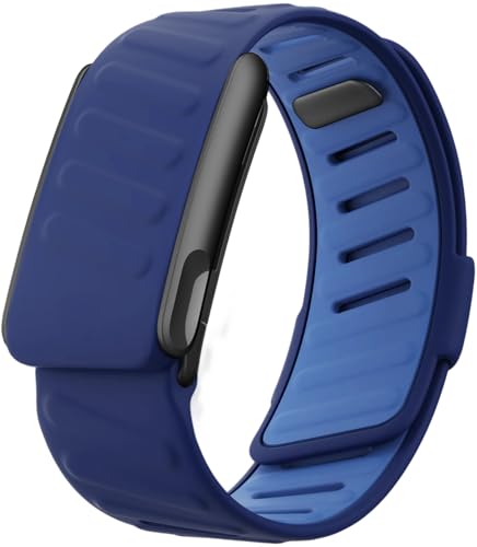 Iprisu Waterproof Silicone Sport Band Compatible with WHOOP 5.0, One, Peak & Life | Soft-Touch, Sweatproof, Adjustable Replacement Strap for Men & Women – Durable, Comfortable & Easy to Clean (Deep Blue/Black Metal, Life/MG)