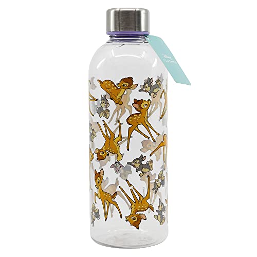Botella de agua reutilizable de plástico de 850 ml de Bambi - Clásicos Disney