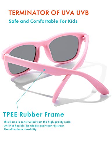 Image of Flexible Kids Sunglasses Polarized Unbreakable Toddler Sun Glasses for Baby Boys and Girls UV400 with Case, Age 2-8
