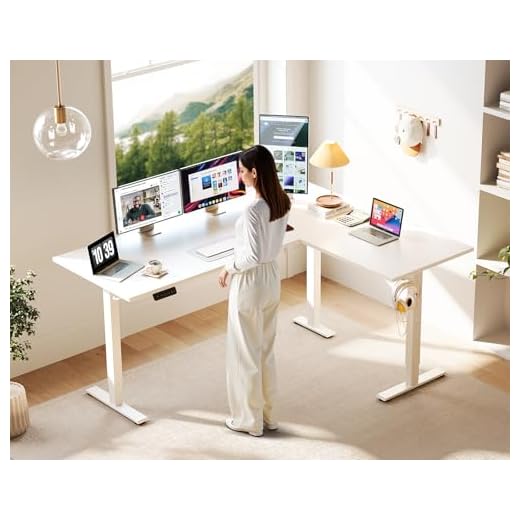 Casaottima 63 Inch Electric L-Shaped Desk