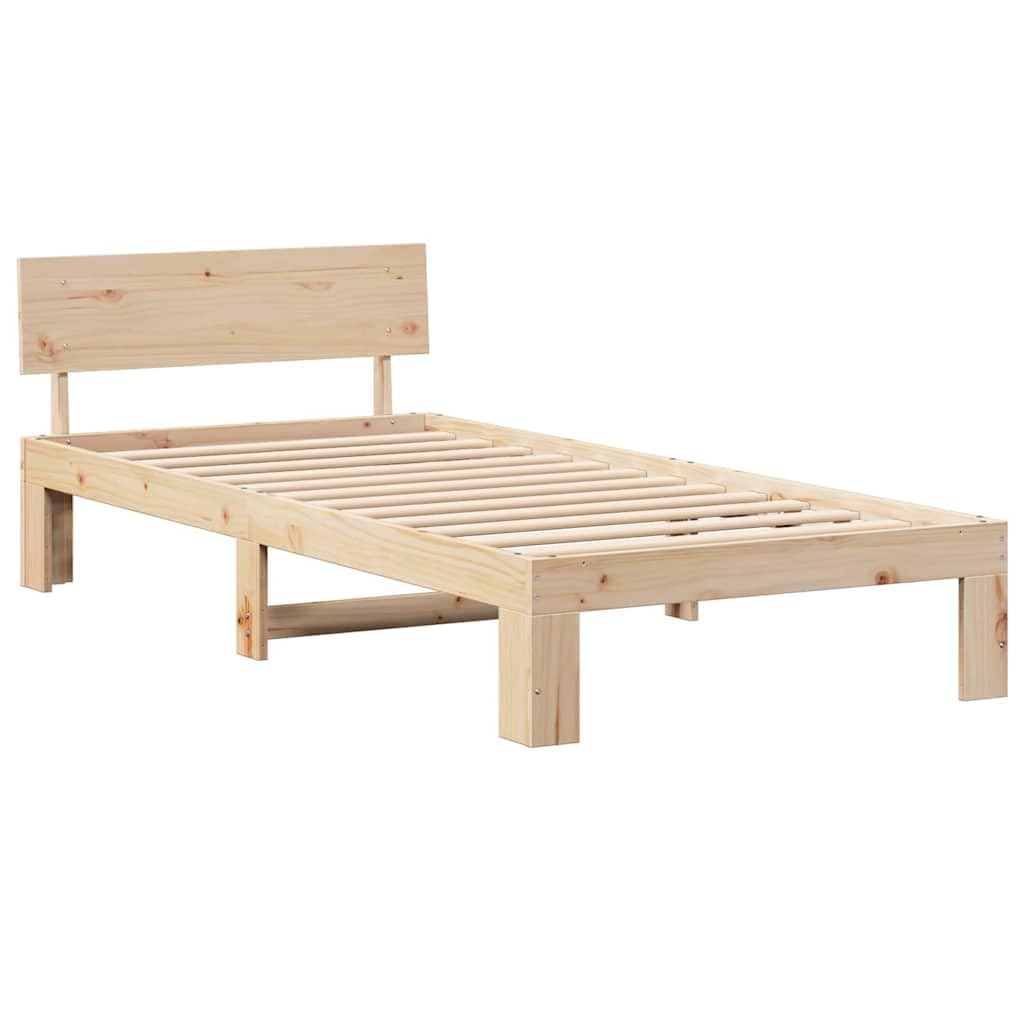 vidaXL Cadre de lit avec tête de lit Naturel 80 x 200 cm Pin Massif