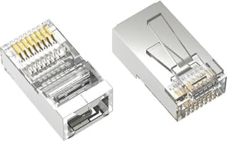 Axiom Memory - RJ45C5SS100-AX - Axiom RJ45 Cat.5e Shielded Plug, Solid/Stranded Wire, 50 Micron, 100-Pack - 100 Pack - Clear