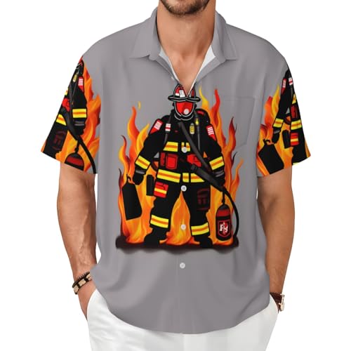 Chemise imprimée pompier homme idéale pour vos voyages et vacances