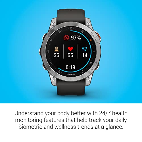 Garmin epix Gen 2, Montre Intelligente Active Haut de Gamme, écran AMOLED à écran Tactile, Montre d'aventure avec fonctionnalités avancées, Acier Ardoise