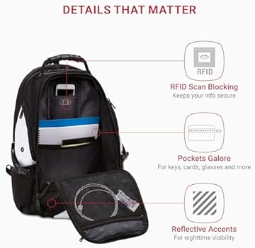 SwissGear Mochila para laptop 1900 Scansmart TSA de 17 polegadas