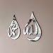 iwa concept Wooden Acrylic Allah (SWT), Mohammad (PBUH) Calligraphy |Islamic Ramadan Wall Decorations | Islamic Wall Art | Arabic Calligraphy | Quran Wall Art (Silver, Medium 12x8 inches)